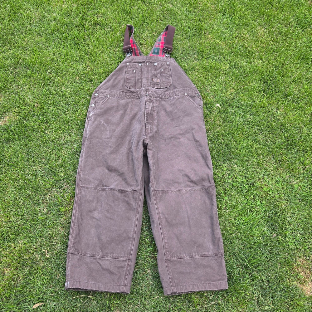 VTG WALLS FROST PRUF FLANNEL LINED Overalls Double Knee GRUNGE WORKWEAR 46x30